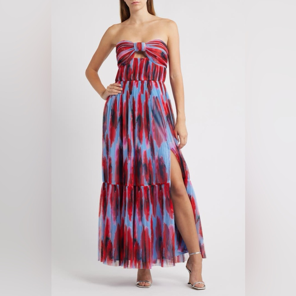 Hutch Bow Front Strapless Maxi Dress